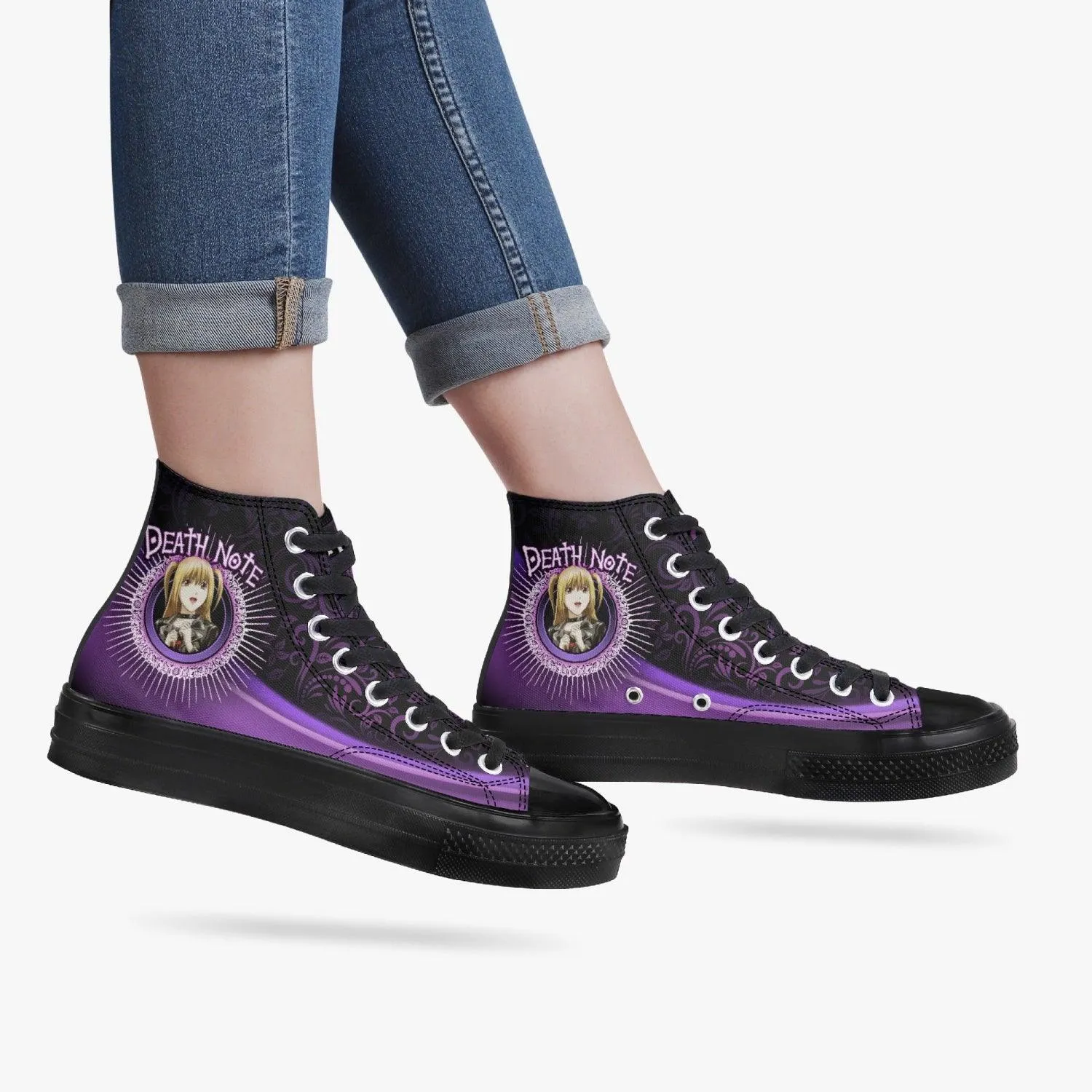 Death Note Misa Purple Black A-Star High Anime Shoes