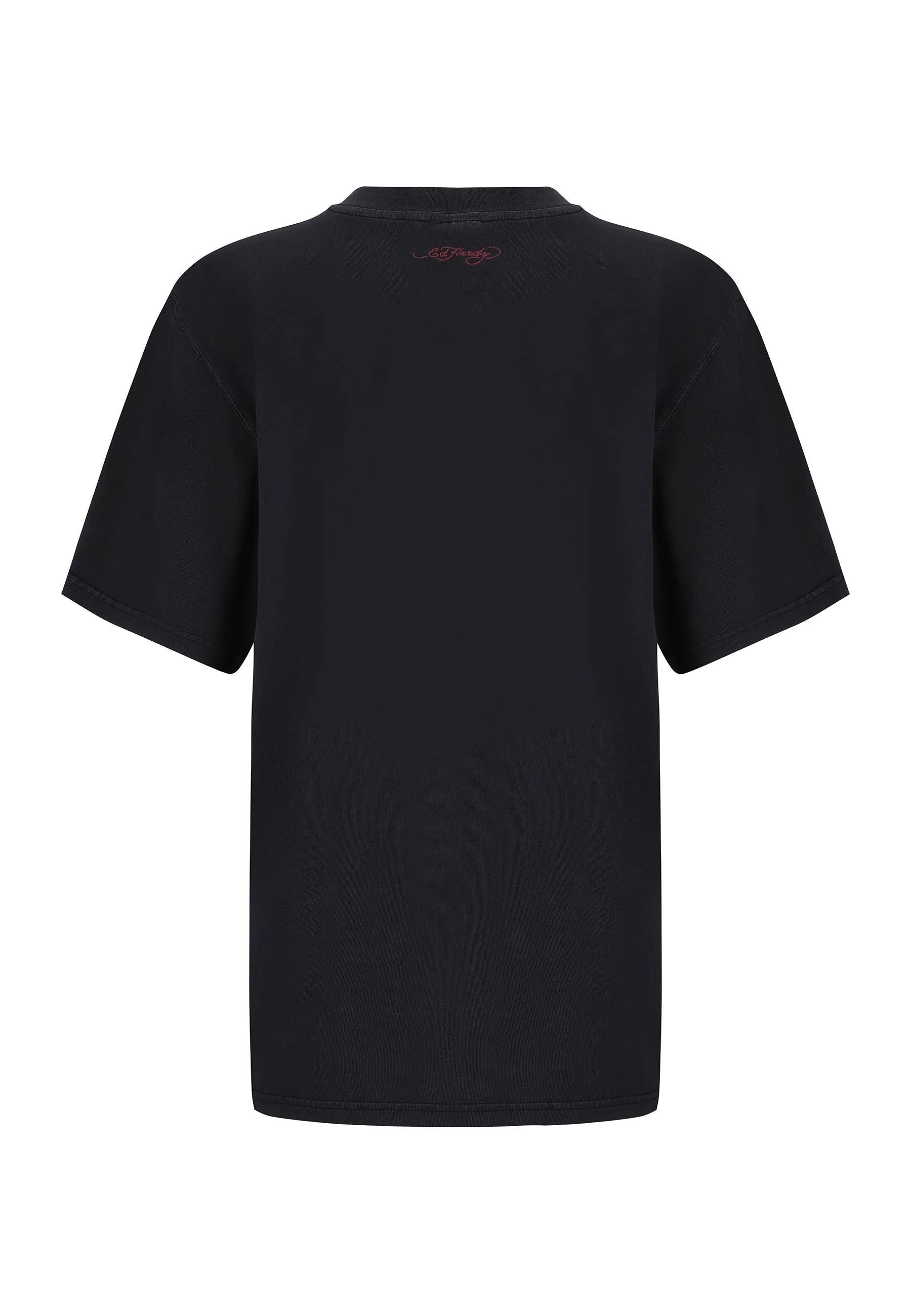Womens La Tiger Vintage Diamante Tshirt - Black